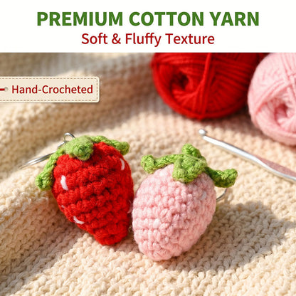 3-Piece Random Knitted Strawberry Charms