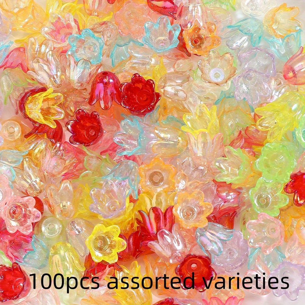 50/100-Piece Multicolor AB Acrylic Lily of the Valley Charms