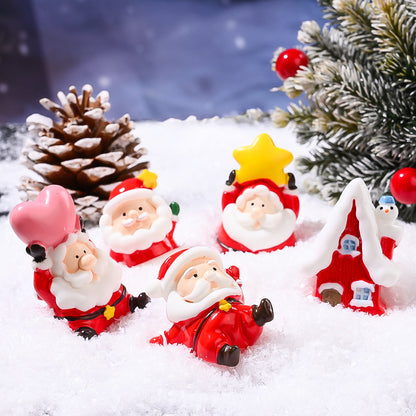 Resin Santa Claus Ornament Set