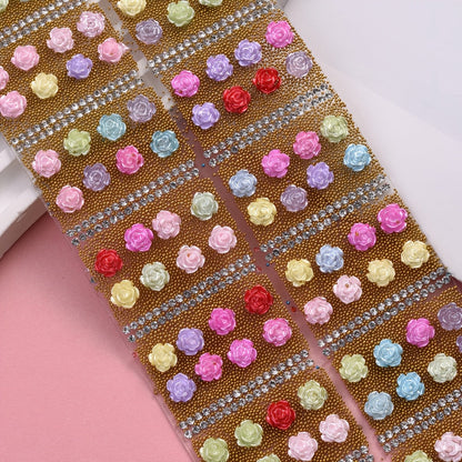 14PCS 40×30mm Flower Hot Melt Adhesive Embellishment Set