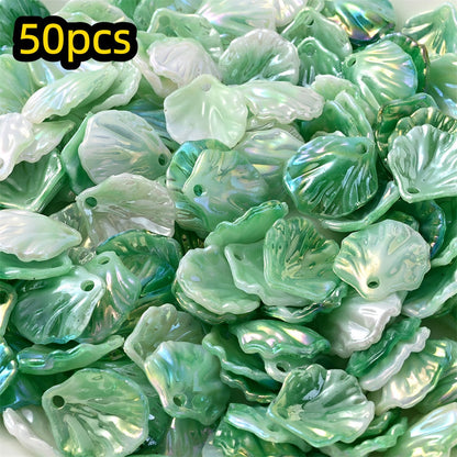 50pcs 15x17mm Acrylic Shell & Leaf Beads