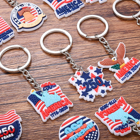 American Patriotic PVC Keychains