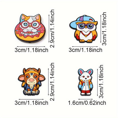 1PC 16–30mm Silicone Owl, Fox & Donut Bead Set