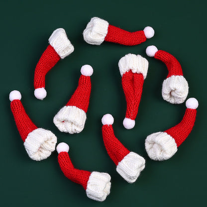 10PCS Mini Christmas Hat & Scarf Bottle Decoration Set
