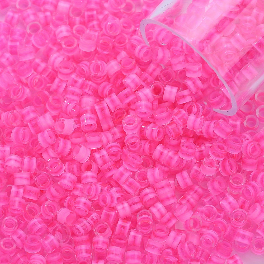 Clear Ink Core Glass Seed Beads