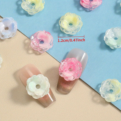 Gradient Glitter Flower Acrylic Beads