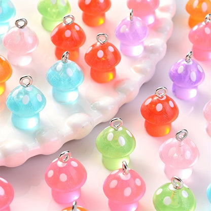Luminous Mushroom Acrylic Charm Beads