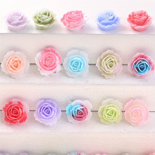 Luminous Gradient Acrylic Rose Beads