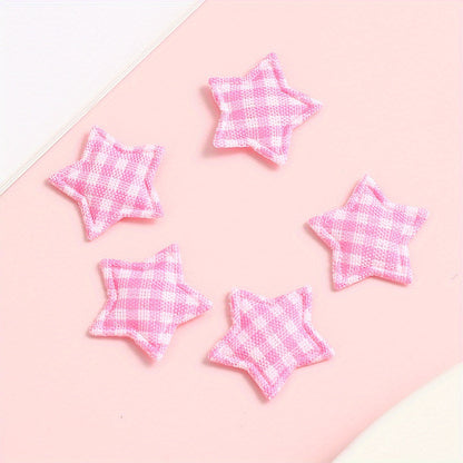 Plaid Star Embroidered Patches