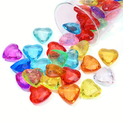 Faceted Heart Acrylic Beads