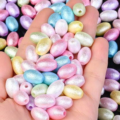 Acrylic Wrinkle Oval Beads