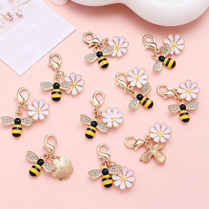 Yellow Bee and Flower Keychain with Thank You Card