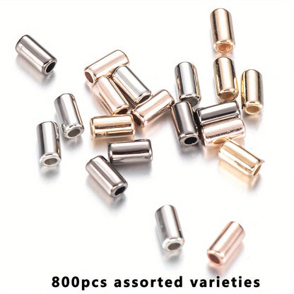 800pcs Multicolor Cylinder Tube Beads Loose Spacer CCB Beads