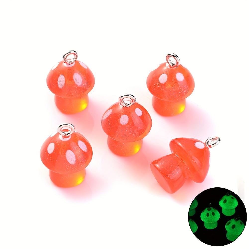 Luminous Mushroom Acrylic Charm Beads