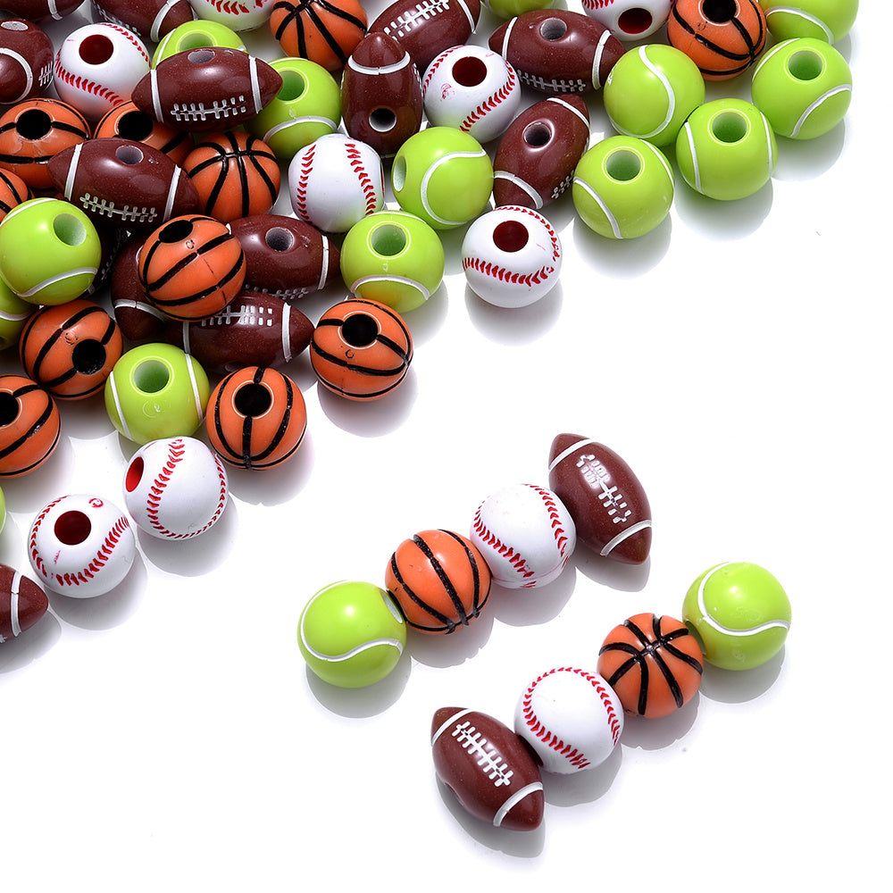 Sports Theme Wooden Beads