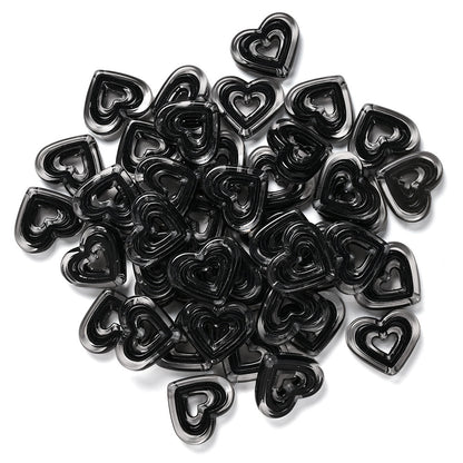 Acrylic Heart-Shaped Beads