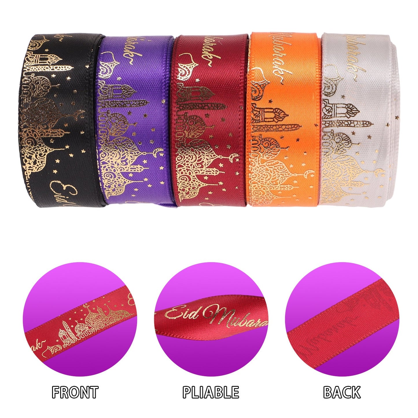 Happy Eid Mubarak Grosgrain Ribbon