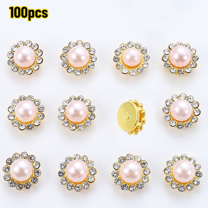 Golden Flower Claw Rhinestone Embellishments
