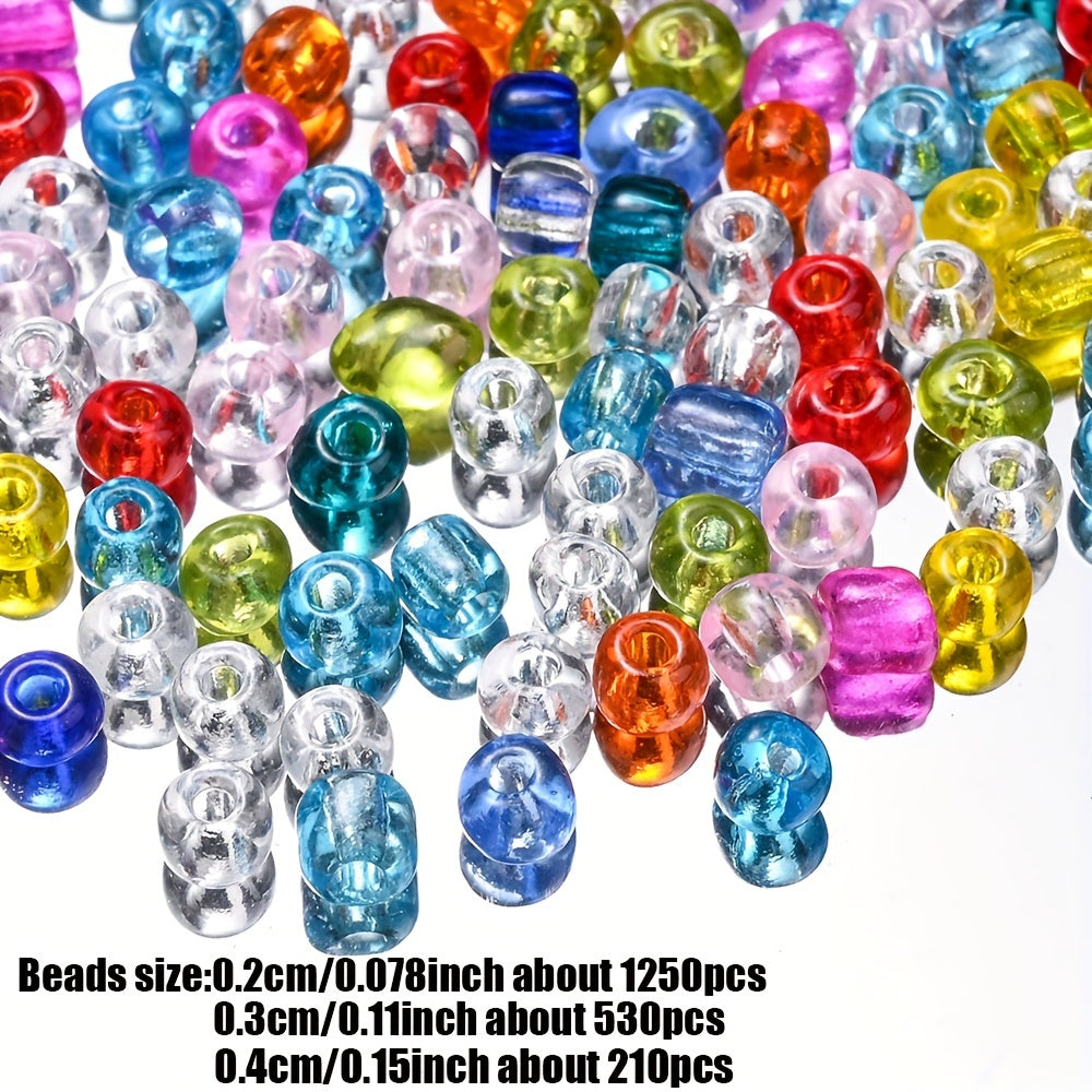 210PCS 4mm Clear Round Glass Spacer Beads