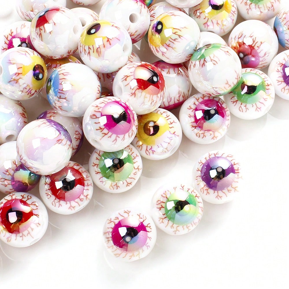 5/10/20PCS 16mm Evil Eye AB-Plated Acrylic Bead Set