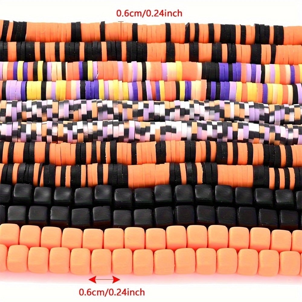 1PC 6mm Flat Round Polymer Clay Bead Set