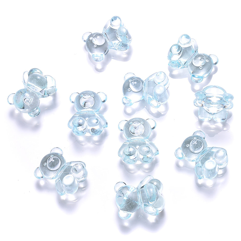 10/20pcs 10x18mm Acrylic Clear Small Bear Shaped Beads