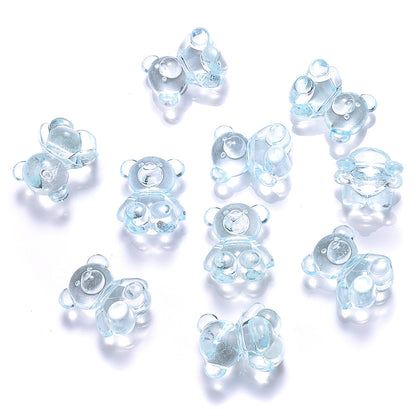 10/20pcs 10x18mm Acrylic Clear Small Bear Shaped Beads