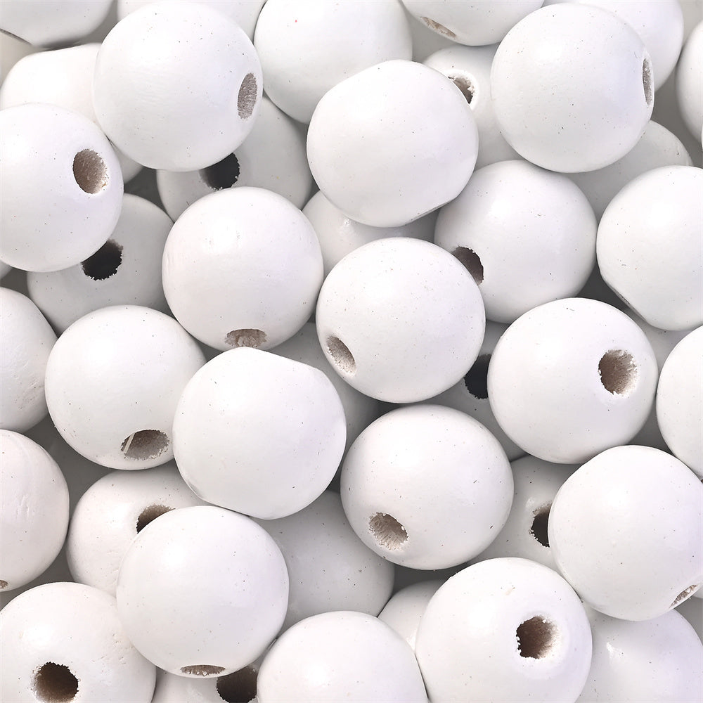 10PCS 16mm Animal Print Round Wooden Bead Set
