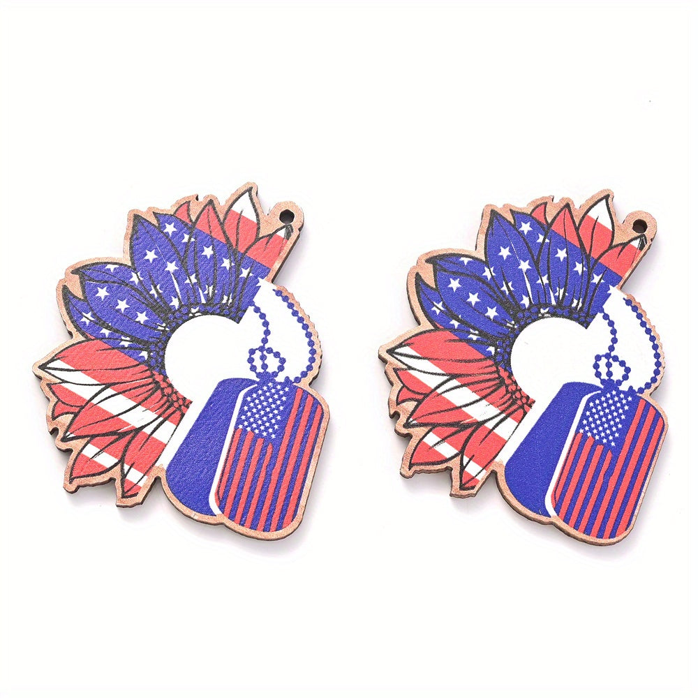 July 4th Patriotic Wooden Chain Charms