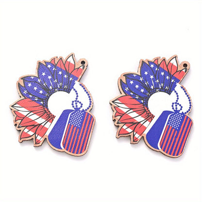 July 4th Patriotic Wooden Chain Charms