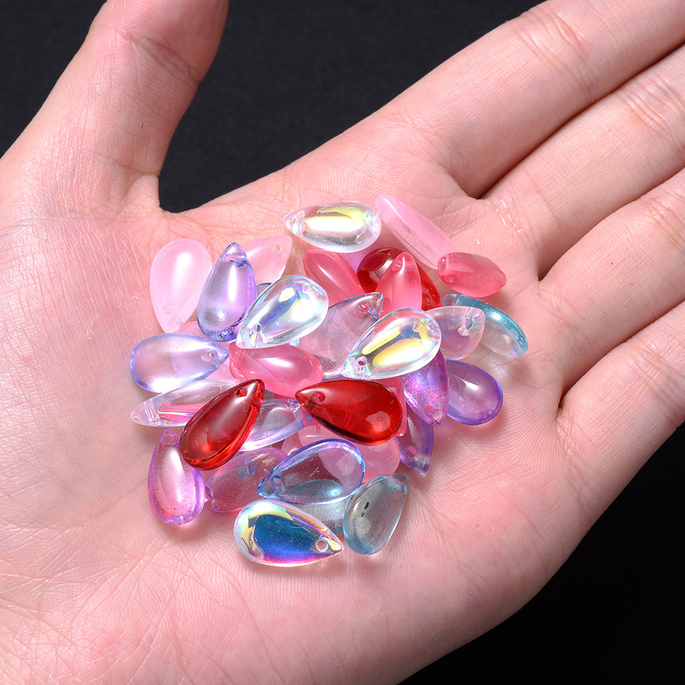 10PCS AB Water Drop Crystal-Style Bead Set