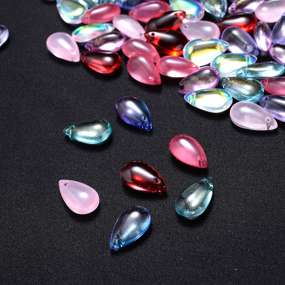 10PCS AB Water Drop Crystal-Style Bead Set