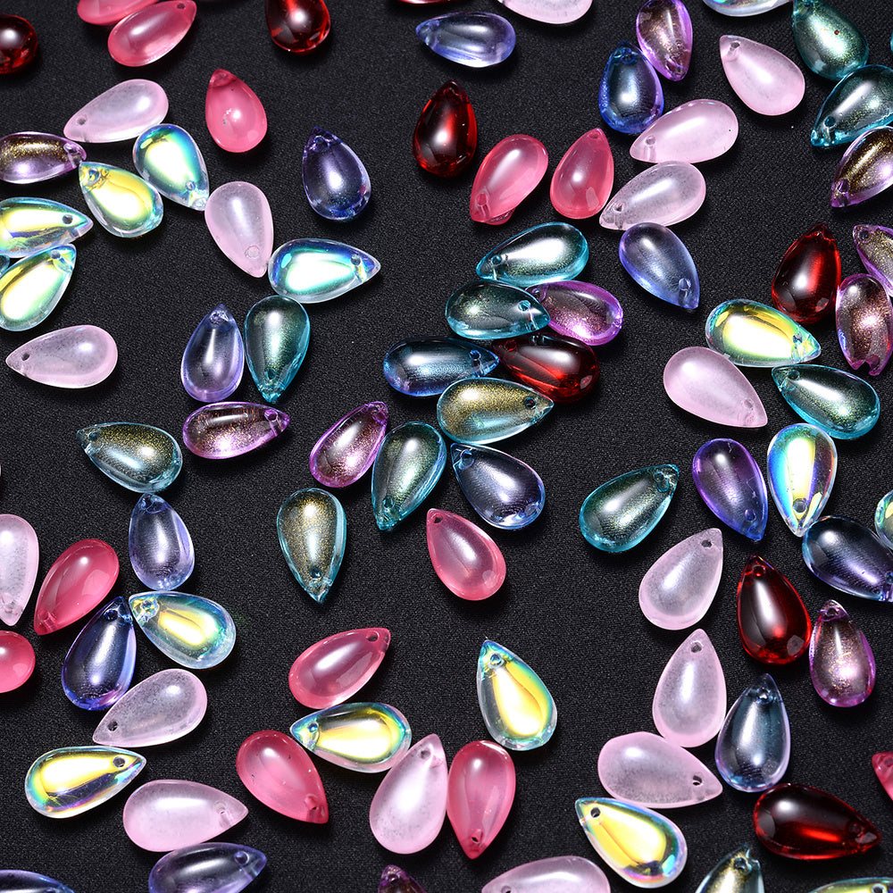 10PCS AB Water Drop Crystal-Style Bead Set