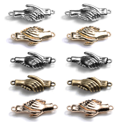 5-Pair 31x12 mm Handshake End Clasps for Jewelry Making