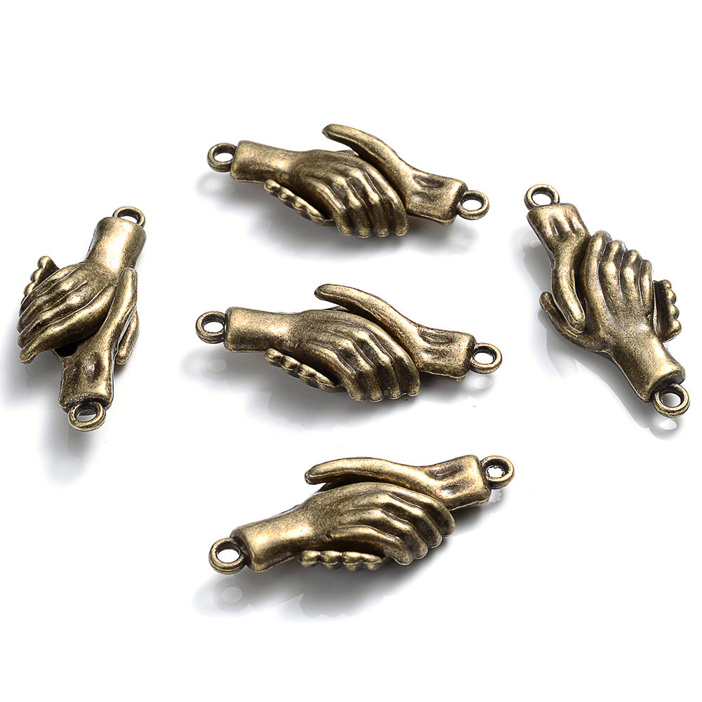 5-Pair 31x12 mm Handshake End Clasps for Jewelry Making