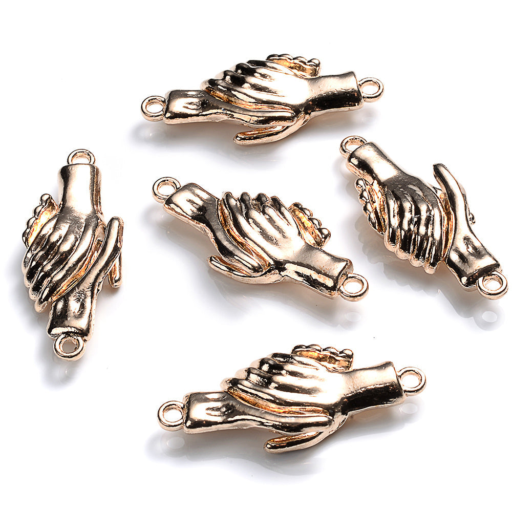 5-Pair 31x12 mm Handshake End Clasps for Jewelry Making