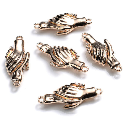 5-Pair 31x12 mm Handshake End Clasps for Jewelry Making