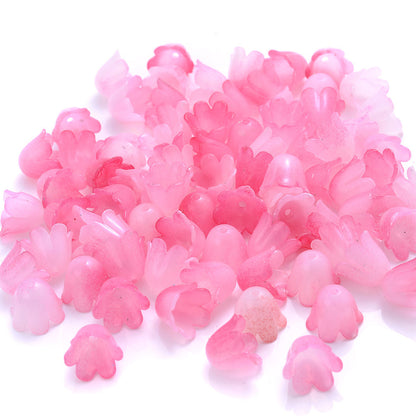 100pcs Colorful Trumpet Flower Beads