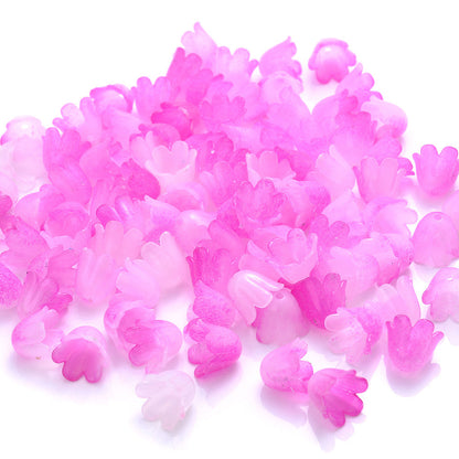 100pcs Colorful Trumpet Flower Beads