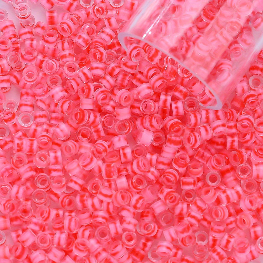 Clear Ink Core Glass Seed Beads