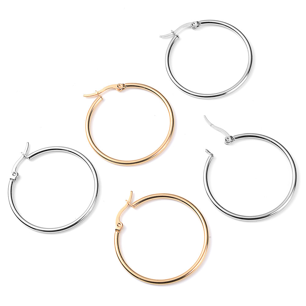 Stainless Steel Round Hoop Earring Hooks