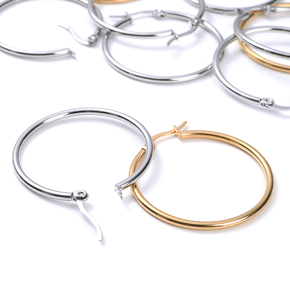 Stainless Steel Round Hoop Earring Hooks