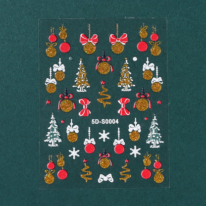 Christmas 5D Embossed Nail Art Stickers