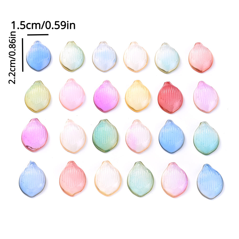 50pcs/set 15x22mm Fashion Petal Beads