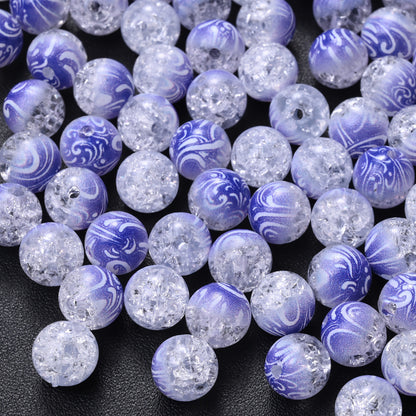 10mm Acrylic Gradient Cracked Beads - DIY Jewelry Making Kit for Bracelets
