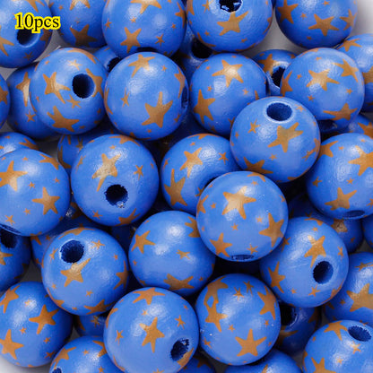 Marine-Themed Wooden Beads
