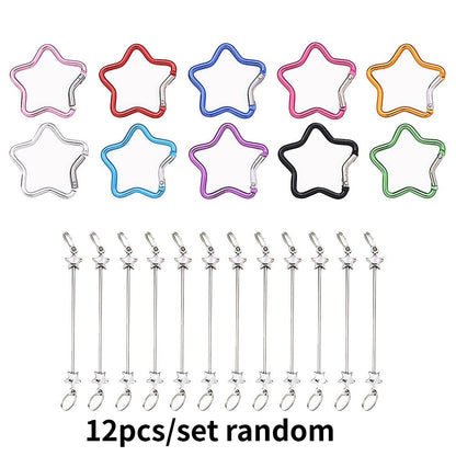 12-Piece Mixed Color Star Keychain Set