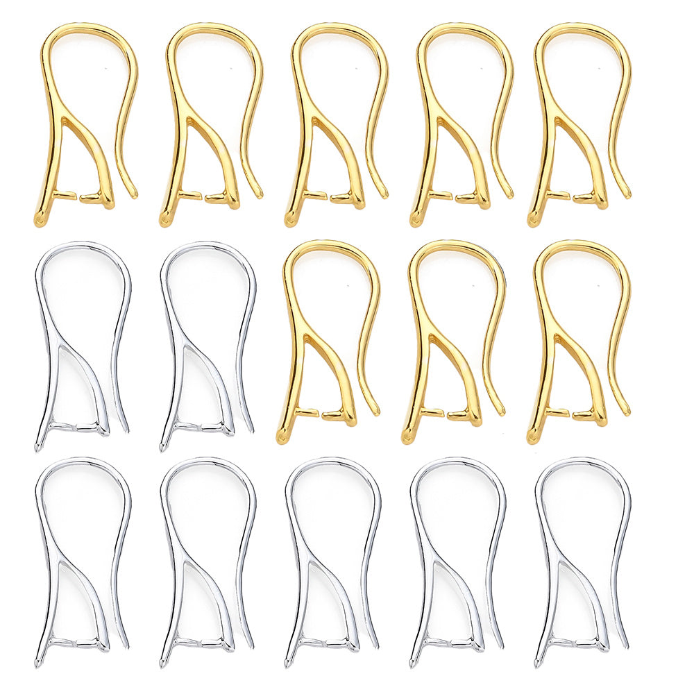 16-Piece Gold & Silver Earring Hook Clip Findings