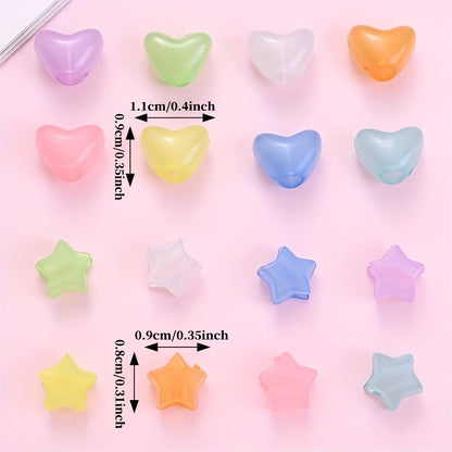 Luminous Star and Heart Acrylic Spacer Beads