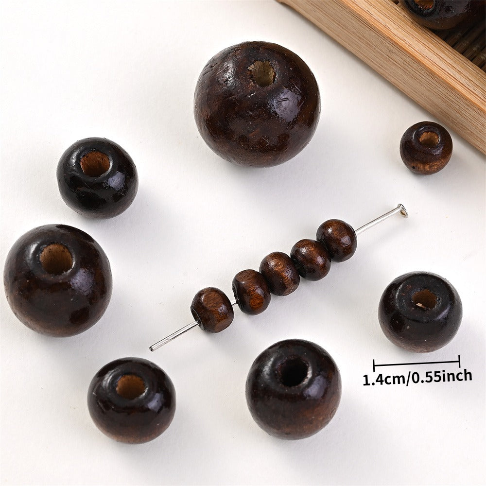 14 mm Brown Natural Wooden Round Beads